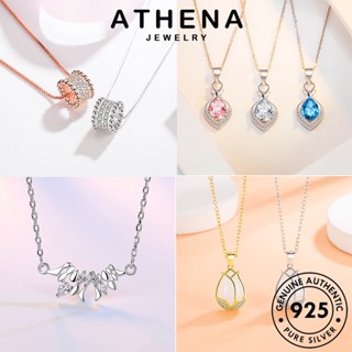 ATHENA JEWELRY เรียบง่าย เครื่องประดับ จี้ ต้นฉบับ แท้ สร้อยคอ เกาหลี 925 Silver เครื่องประดับ แฟชั่น มอยส์ซาไนท์ไดมอนด์ เงิน ผู้หญิง M049