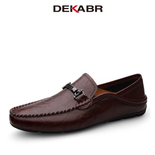 Dekabr รองเท้าโลฟเฟอร์ หนังวัวแท้ แบบนิ่ม หรูหรา คุณภาพสูง แฟชั่นฤดูร้อน สําหรับผู้ชาย ไซซ์ 35-49