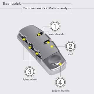 Flashquick กุญแจล็อคกระเป๋าเดินทาง แบบใส่รหัสผ่าน 3 หลัก