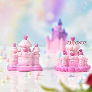 Alisondz Fairy Tale ปราสาท ฟิกเกอร์ 1 ชิ้น สีชมพู / สีม่วง DIY บ้านตุ๊กตาจิ๋ว ภูมิทัศน์ขนาดเล็ก
