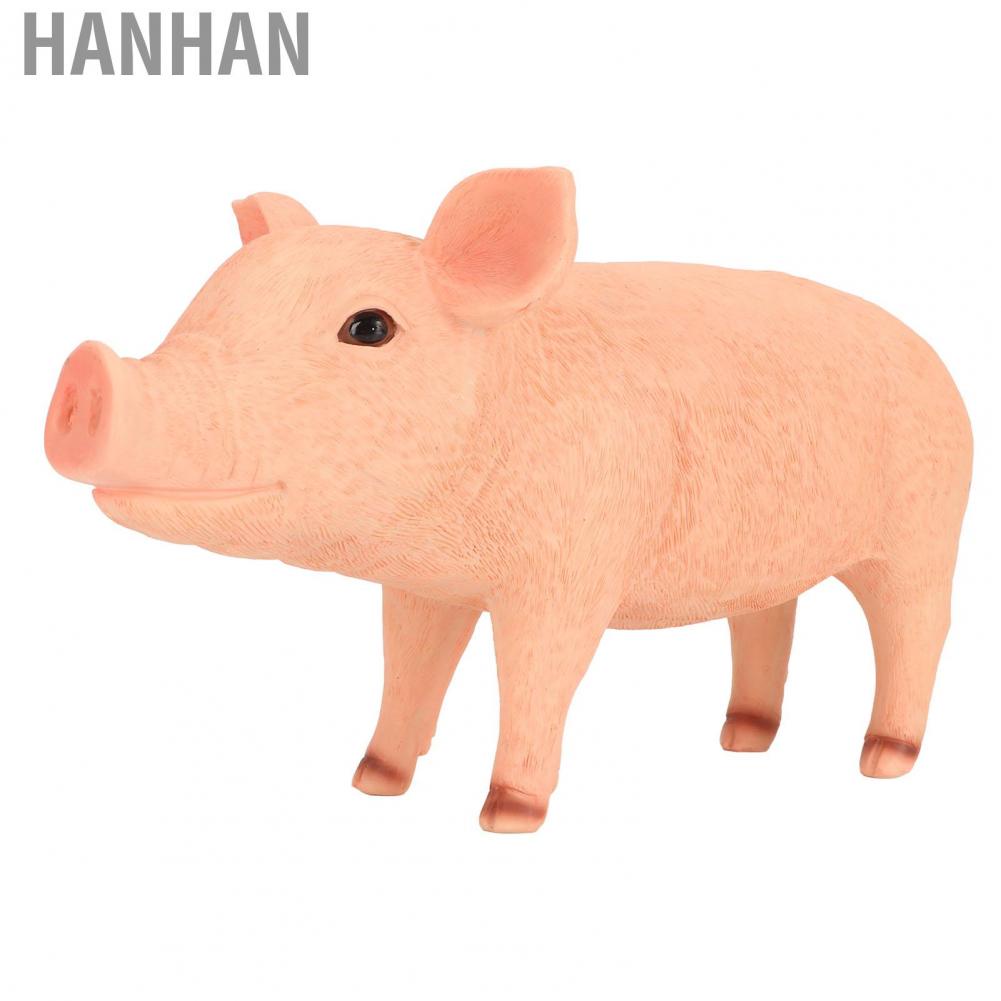 Hanhan Baby Pig Figurine Lifelike Look Pink Pig Statue Weatherproof for