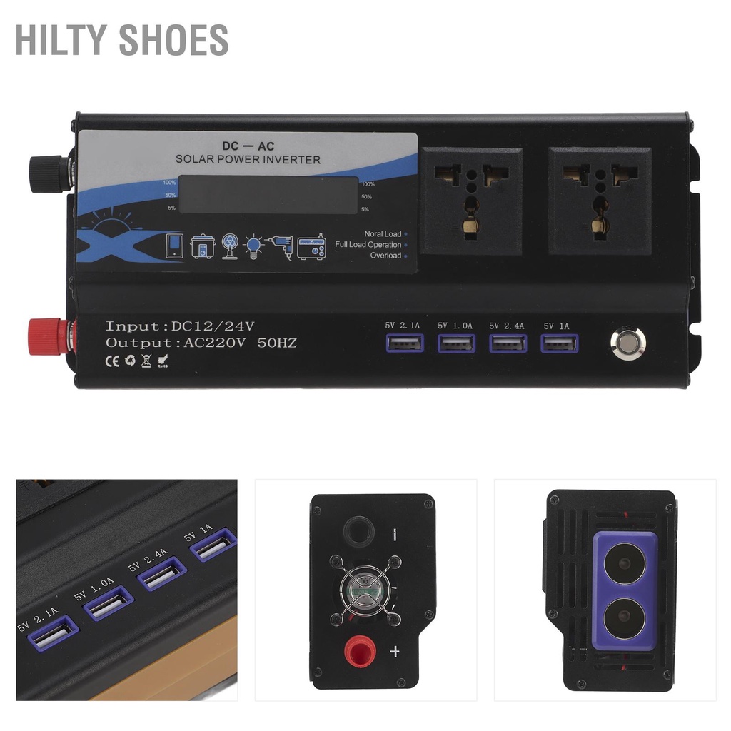 hilty-shoes-รถอินเวอร์เตอร์จัดอันดับ900วัตต์dc-12-24โวลต์เป็นไฟฟ้ากระแสสลับ220โวลต์50เฮิร์ตซ็อกเก็ตคู่ที่มีแสงโดยรอบ4พอร์ตusbแก้ไขคลื่นไซน์