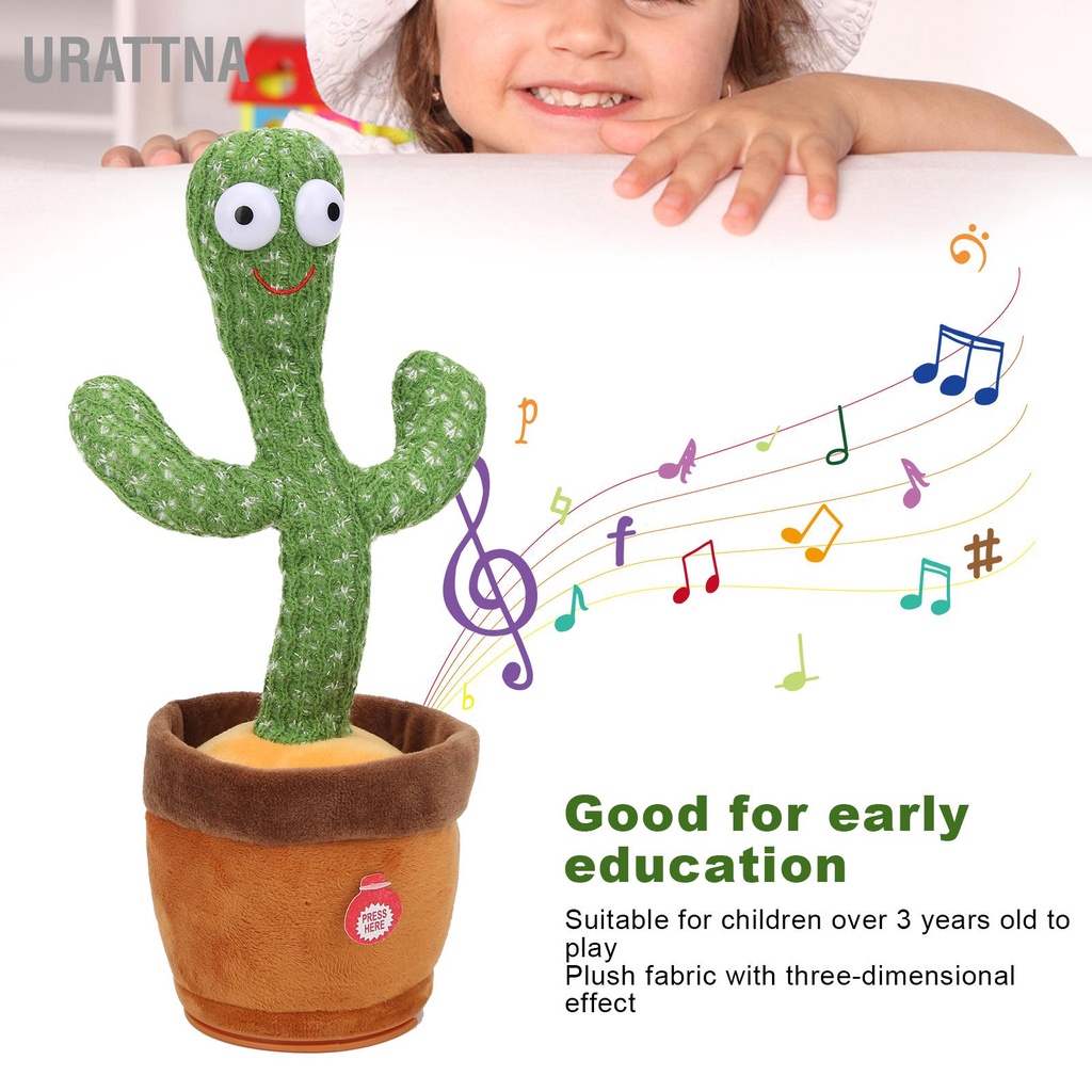 urattna-ของเล่นตุ๊กตากระบองเพชรอิเล็กทรอนิกส์ร้องเพลงเต้นรำกระบองเพชรการศึกษาเด็กของเล่นเด็ก