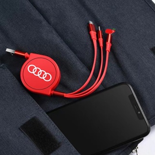 3-in-1 สติกเกอร์ชาร์จเร็ว 13A USB 120 ซม. สําหรับรถยนต์ Audi A1 A3 A4 A5 A6 A7 Q3 Q5 Q7 SQ5 SQ7 TT S3 S4 S5 S6 S7 TTS