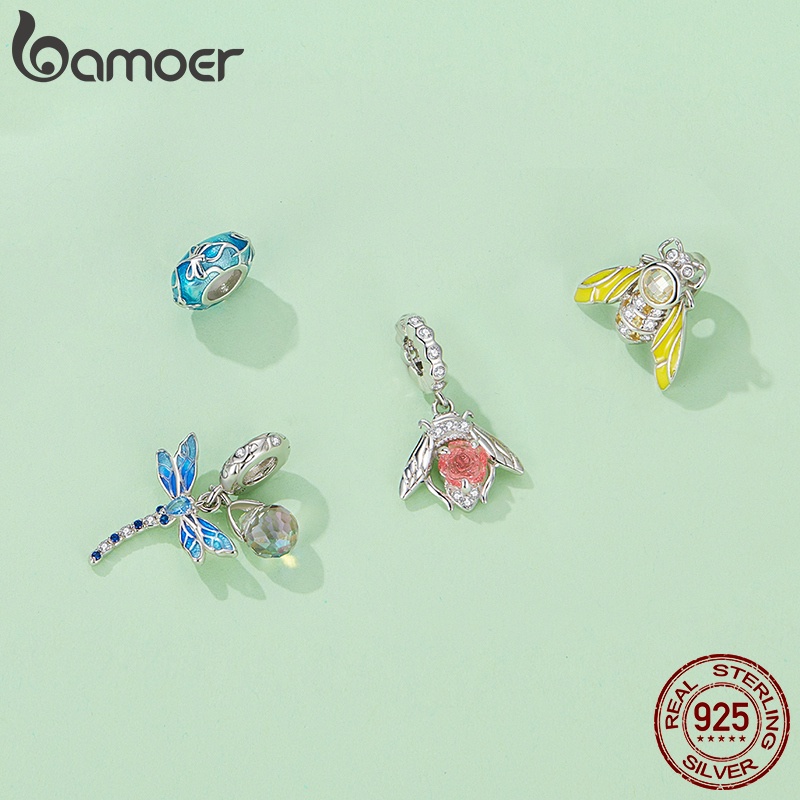 bamoer-ลูกปัดเงินสเตอร์ลิง-925-รูปแมลง-แมลง-มังกร-ผึ้ง-แฟชั่น-สําหรับสร้อยข้อมือ-diy