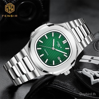 Fensir Brand Watch 2030-Online Counter นาฬิกาข้อมือควอตซ์แฟชั่น สายแสตนเลส หน้าปัดบอกปฏิทิน สร้างสรรค์ สําหรับบุรุษ