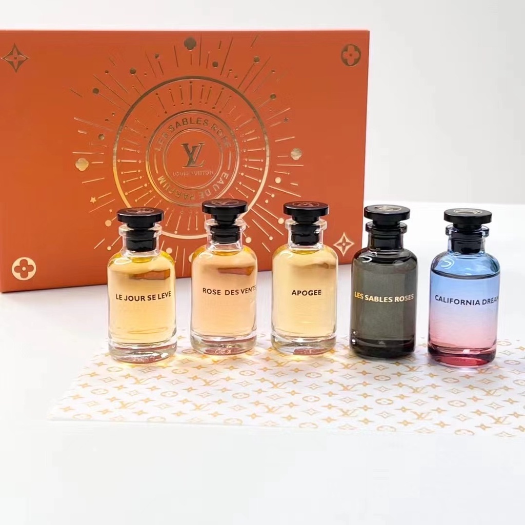 แบรนด์แท้100-louis-vuitton-california-dream-rose-des-vents-les-sables-roses-apog-e-le-jour-se-l-ve-edp-10ml-5pcs-set