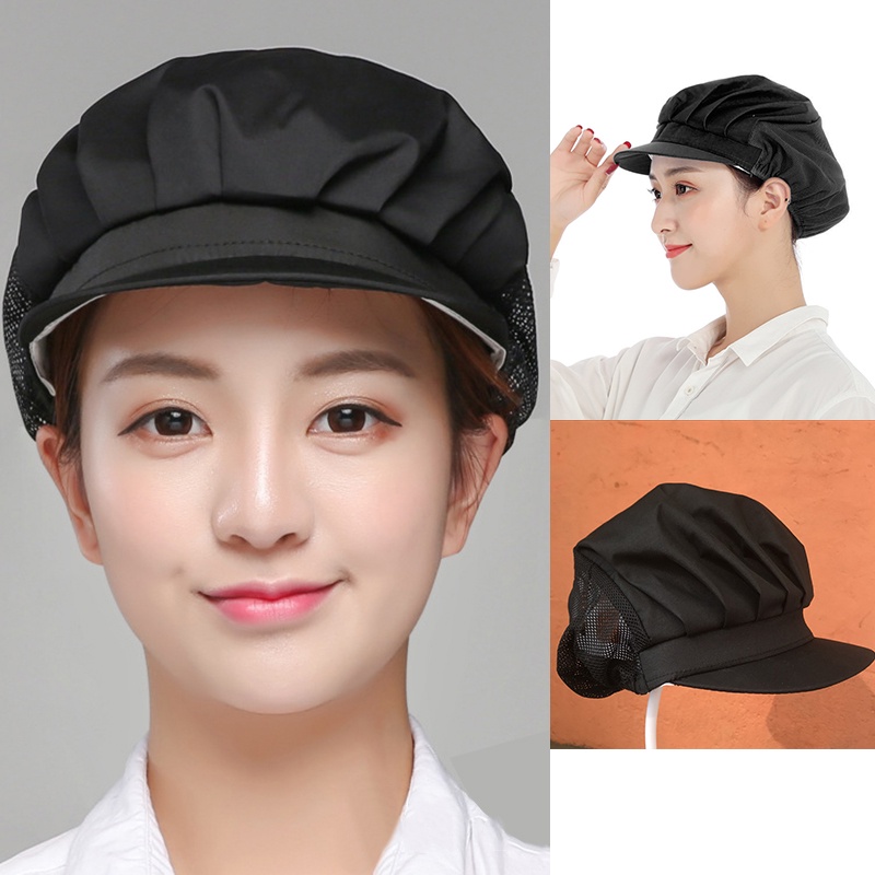 หมวกเชฟ-ผ้าตาข่าย-แบบยืดหยุ่น-ป้องกันฝุ่น-สําหรับทําอาหาร-dysunbey