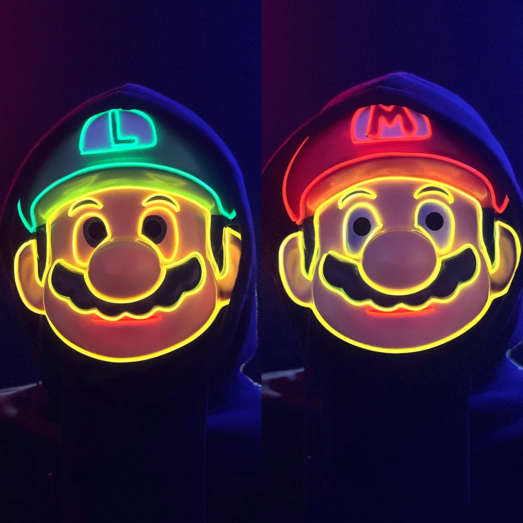 ฟิกเกอร์การ์ตูนอนิเมะ-super-mario-bros-mario-luigi-หน้ากาก-led-สําหรับเด็ก-ธีมงานเลี้ยงวันเกิด-ฮาโลวีน