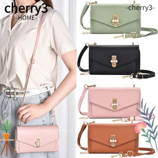 Cherry3 กระเป๋าสะพายไหล่ หนังมังสวิรัติ ขนาดเล็ก มีซิปสองชั้น สีดํา แฟชั่นสําหรับผู้หญิง