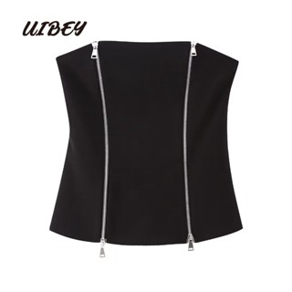 Uibey เสื้อกั๊กแฟชั่น แนวเซ็กซี่ ขนาดเล็ก 3408