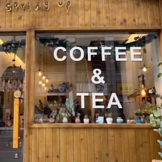 สติกเกอร์ ลายชานม กาแฟ เรียบง่าย สําหรับตกแต่งกระจก หน้าต่าง ร้านอาหาร