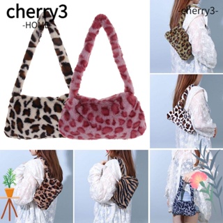 Cherry3 กระเป๋าถือ แบบนิ่ม พิมพ์ลายเสือดาว แฟชั่นฤดูหนาว