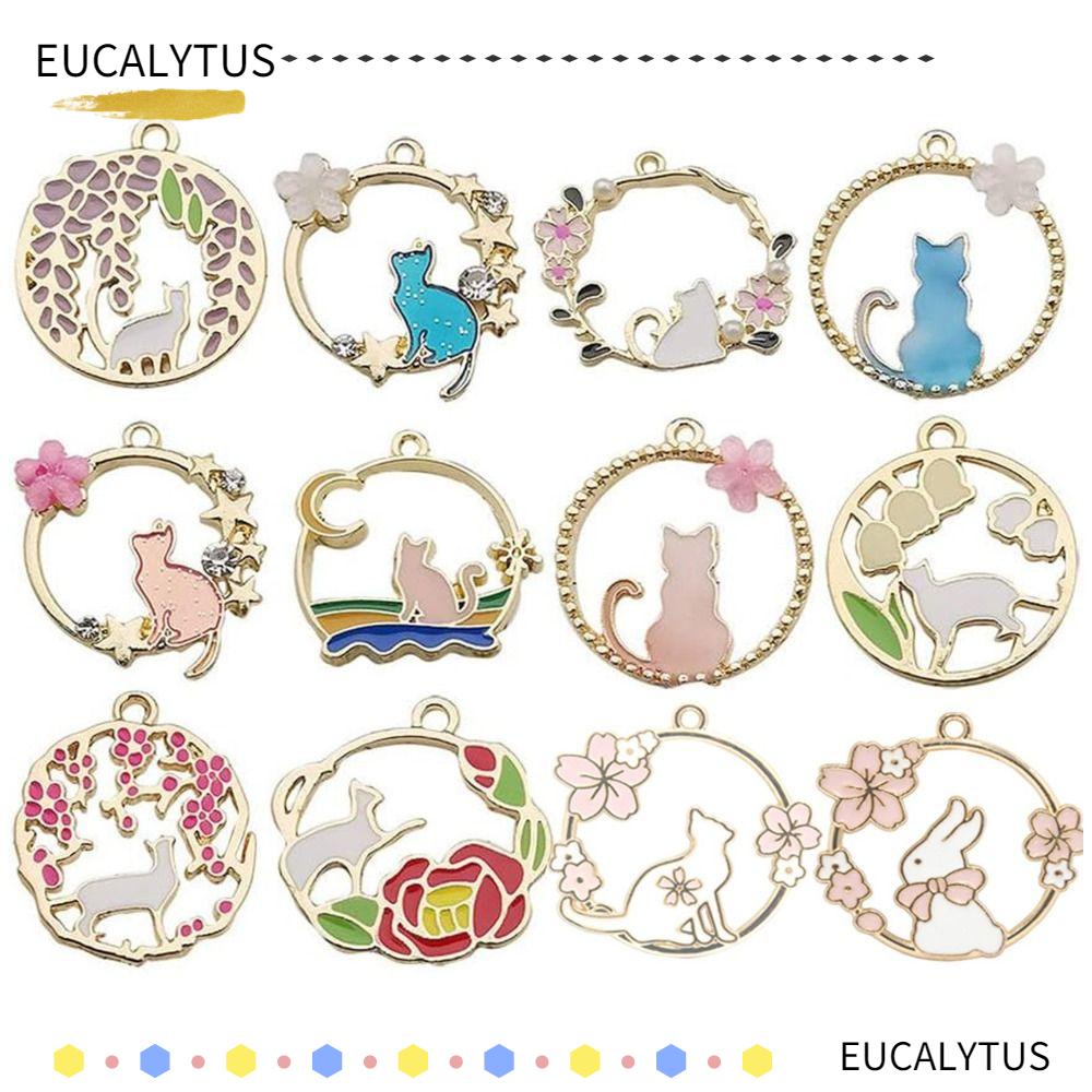 eutus-จี้รูปแมว-ดอกไม้-สีรุ้ง-หลากสี-สําหรับทําเครื่องประดับ-สร้อยข้อมือ-40-ชิ้น