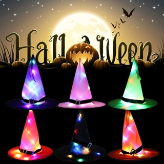  6PCS/Set Halloween LED Glow Witch Hat Garden Decoration Halloween Decoration Halloween Gift