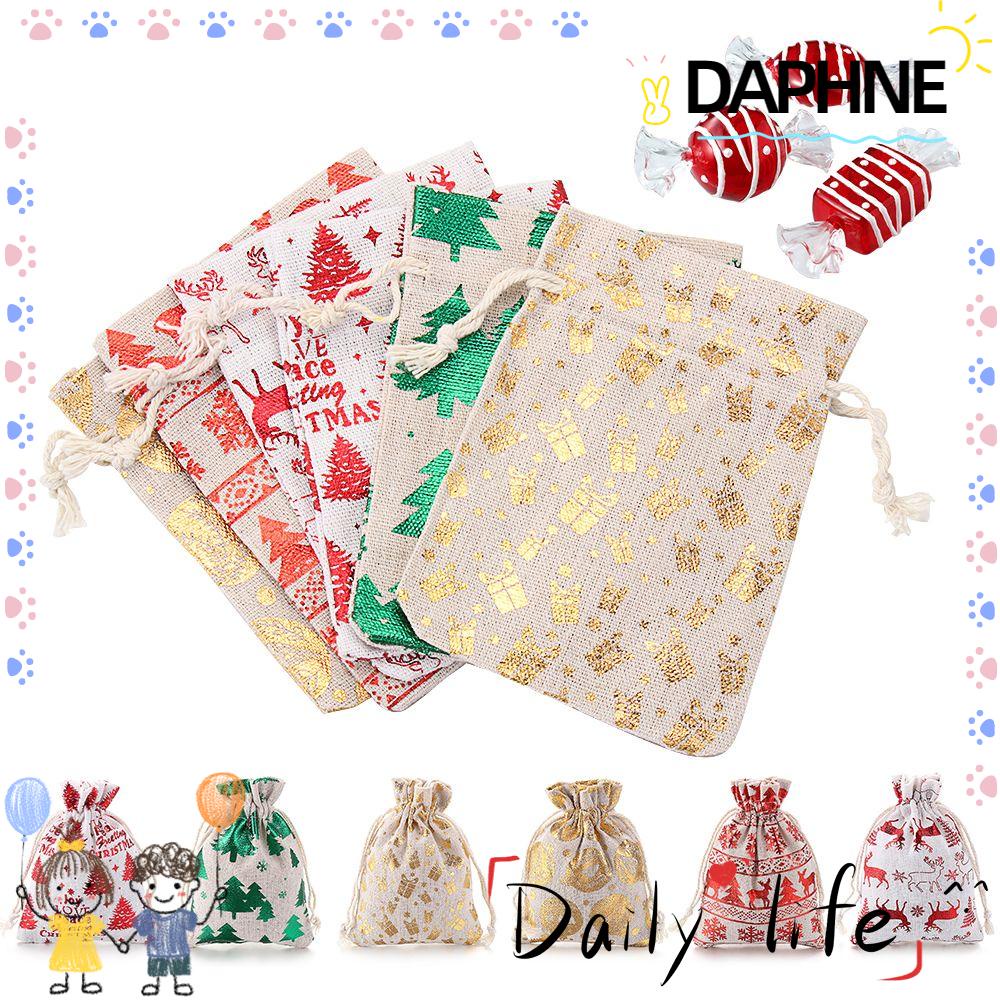 daphne-ถุงของขวัญผ้าฝ้าย-ลายกวางเอลก์-สโนว์แมน-แบบผูกเชือก-สําหรับตกแต่งบ้าน-งานแต่งงาน-1-5-ชิ้น