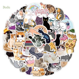 Dudu สติกเกอร์ ลายการ์ตูนแมว DIY สําหรับผู้ใหญ่ เด็ก 50 ชิ้น