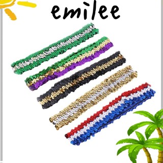 Emilee 5 ชิ้น ยางรัดผมโยคะ กันลื่น เลื่อม กีฬา ที่คาดผม, ฟุตบอล สีลูกกวาด ยืดหยุ่น ยางรัดเหงื่อ เด็กผู้หญิง