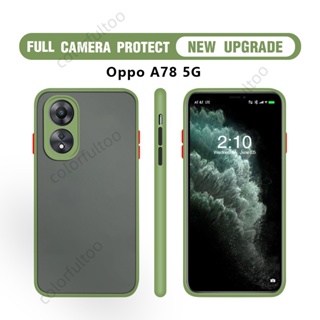เคสโทรศัพท์มือถือ PC แข็ง แบบใส ผิวด้าน ป้องกันเลนส์กล้อง หรูหรา สําหรับ Oppo A78 A78 NFC A 78 A78 4G 5G