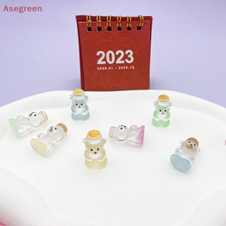 [Asegreen] ตุ๊กตาหมีเรซิ่น เรืองแสง น่ารัก สําหรับตกแต่งบ้าน รถยนต์ 5 ชิ้น