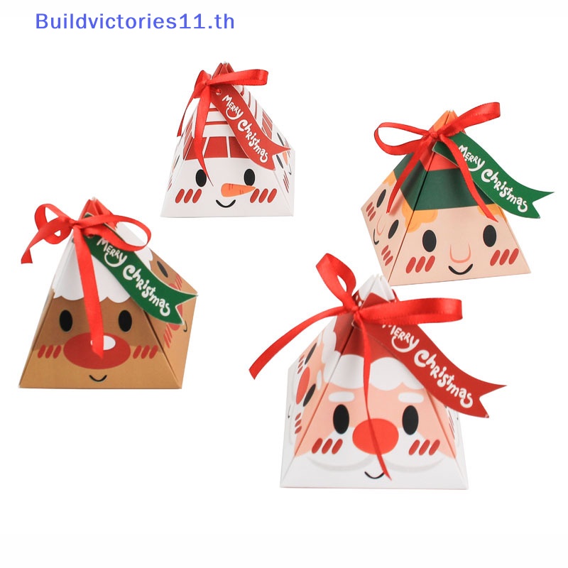 buildvictories11-กล่องกระดาษ-ทรงสามเหลี่ยม-ลายซานตาคลอส-สําหรับใส่คุกกี้-ลูกอม-ของขวัญ-10-ชิ้น