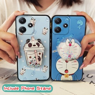 protective Waterproof Phone Case For Redmi Note12R Cartoon Silicone Kickstand Back Cover Anti-dust Dirt-resistant Soft Case