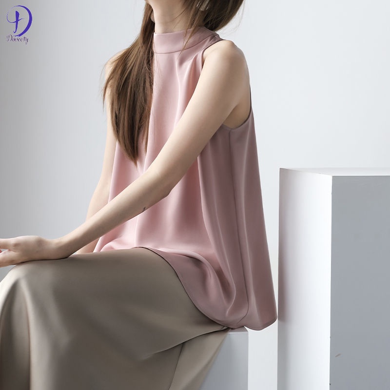 เสื้อสายเดี่ยว-แขนกุด-เปิดไหล่-ทรงหลวม-แฟชั่นฤดูร้อน
