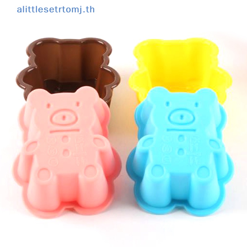 alittlese-แม่พิมพ์ซิลิโคน-รูปหมีน่ารัก-สําหรับทํามัฟฟิน-คุ้กกี้-เค้ก-4-ชิ้น