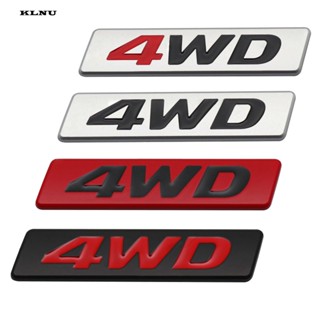 Klnu สติกเกอร์โลหะโครเมี่ยม ลายตราสัญลักษณ์ 3D 4WD 4X4 สําหรับติดตกแต่งรถยนต์ Mercedes AMG BMW Audi Ford Volkswagen Nissan Toyota Honda