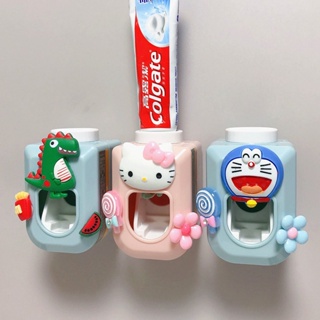 เครื่องบีบยาสีฟันอัตโนมัติ แบบติดผนัง ลายการ์ตูนน่ารัก สําหรับเด็ก