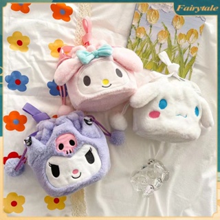 ❀ Sanrio Cartoons Plush Handbag Hello Kitty Melody Kulomi Portable Small Shoulder Bags Cute Girls Stuffed Messenger Bag Gifts