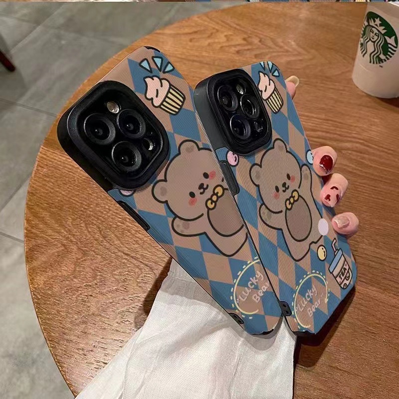 เคสโทรศัพท์มือถือหนังแกะ-แบบนิ่ม-ลายหมี-สําหรับ-iphone-11pro-max-14-promax-11-12-13-6-7-8plus-x-max-15promax