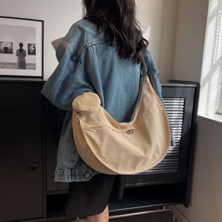 กระเป๋าสะพายไหล่ ผ้าแคนวาส ขนาดใหญ่ จุของได้เยอะ แบบเรียบง่าย สไตล์ญี่ปุ่น แฟชั่นสําหรับสตรี
