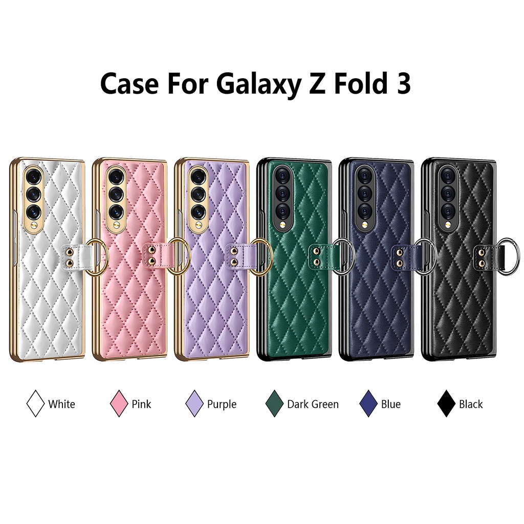 เคสโทรศัพท์มือถือหนัง-กันกระแทก-พร้อมตัวยึดวาง-แฟชั่น-สําหรับ-samsung-galaxy-z-fold3-z-fold3