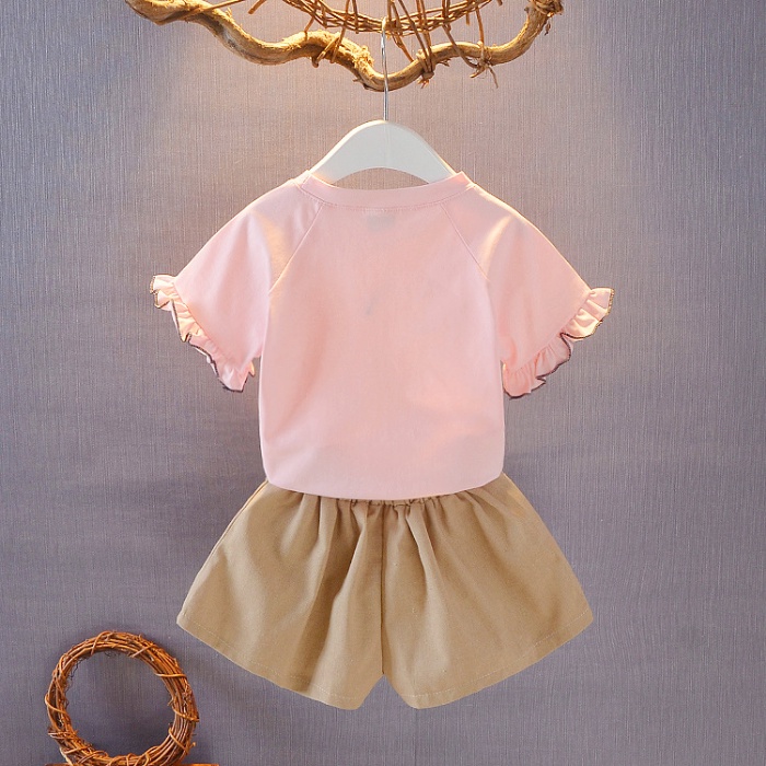 เสื้อยืดกีฬา-กางเกงขาสั้น-แฟชั่นฤดูร้อน-สําหรับเด็ก-สองชิ้น