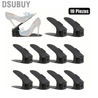 Dsubuy Shoe Slots Organizer  PP Black Slip 10 PCS Adjustable Rack for Dormitory