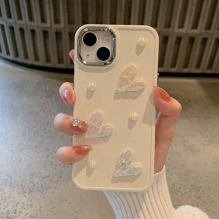 Three-dimensional Pearl love Phone Case for Iphone 14Promax 13Pro soft case 13 12/11