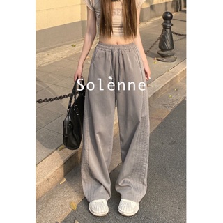 Solenne กางเกง กางเกงขายาว เสื้อผ้าแฟชั่นผู้หญิง แฟชั่น เอวสูง สะดวกสบาย 2023 สร้างใหม่ MAY09012