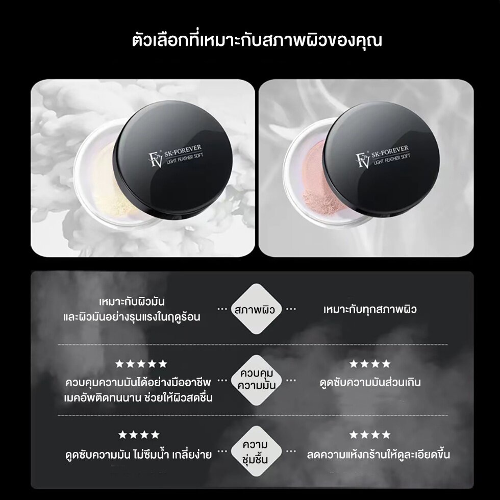 พร้อมส่งจากไทย-fv-แป้งฝุ่นคุมมันสูตรอ่อนโยน-ไม่เป็นคราบ-light-feather-soft-mist-setting-powder-10-กรัม