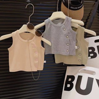 พร้อมส่ง ขายดี ใหม่ เสื้อกั๊ก ขอบสีพื้น ยืดหยุ่นสูง สไตล์เกาหลี ญี่ปุ่น ฤดูร้อน เข้ากับทุกการแต่งกาย 2023