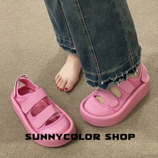 SUNNYCOLOR รองเท้าแตะผู้หญิง รองเท้าแตะ พื้นนิ่ม น้ําหนักเบา แฟชั่นฤดูร้อน สําหรับผู้หญิง B28G0OT
