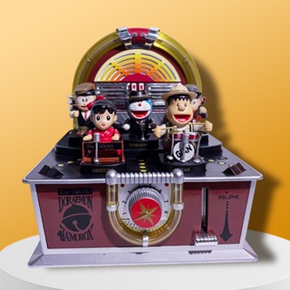 [New product in stock] doraemon cat jingle music box music box 2 generation family photo boxed doll hand-made GXER