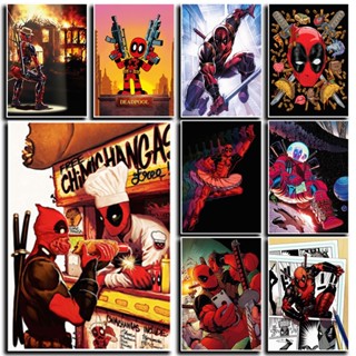 โปสเตอร์กระดาษคราฟท์ ลายการ์ตูน Deadpool สไตล์อเมริกัน คลาสสิก เรโทร