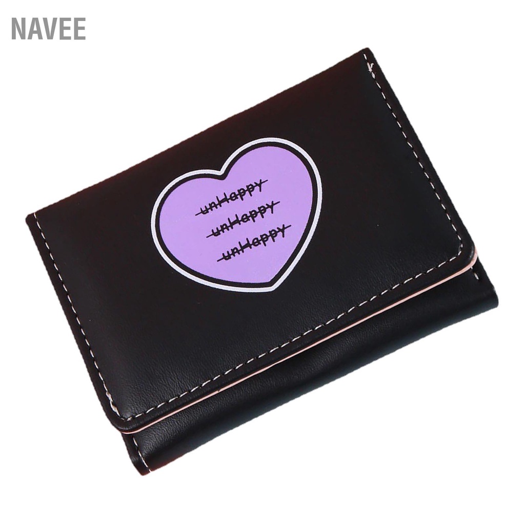 navee-กระเป๋าสตางค์ผู้หญิง-สไตล์เรียบง่าย-สีม่วง-กระเป๋าสตางค์ใบเล็ก-pu-trifold-multifunctional-wallet