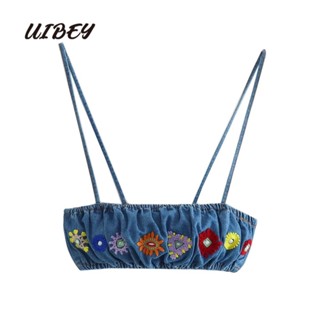 Uibey เสื้อกั๊ก ปักลาย เซ็กซี่ อเนกประสงค์ 8817