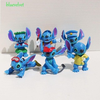 Bluevelvet โมเดลฟิกเกอร์ PVC รูปการ์ตูน Stitch 6 ชิ้น ต่อชุด