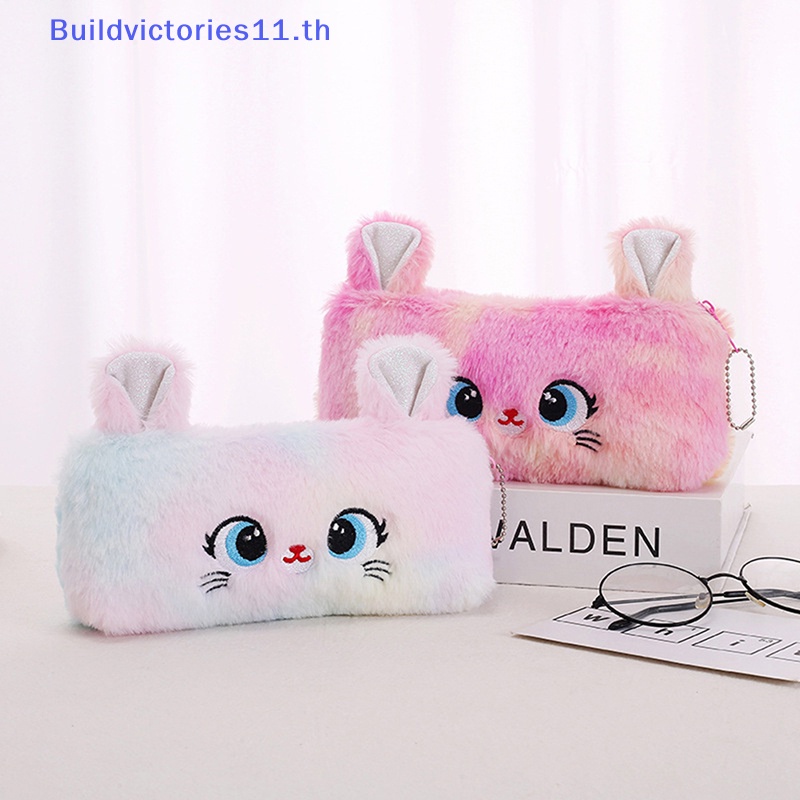 buildvictories11-กระเป๋าดินสอ-ปากกา-ผ้ากํามะหยี่ขนนิ่ม-ลายการ์ตูนแมวน่ารัก-มีซิป-ความจุขนาดใหญ่-th