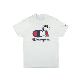 Champion เสื้อยืดแขนสั้น พิมพ์ลาย Snoopy สําหรับผู้ชาย และผู้หญิง 217808Bb