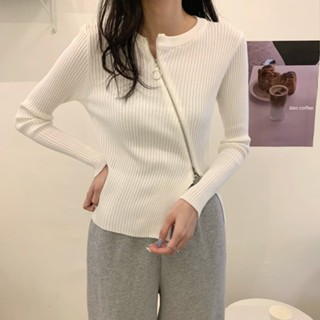 เสื้อกันหนาวแขนยาว เข้ารูป แต่งซิปสองหัว เข้ากับทุกการแต่งกาย สไตล์เกาหลี