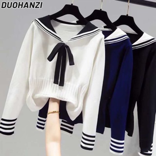 Duohanzi เสื้อกันหนาว ผ้าถัก ทรงหลวม แฟชั่นฤดูใบไม้ร่วง และฤดูหนาว สําหรับผู้หญิง 2023